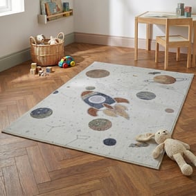 Wasbaar kindervloerkleed - Mace Rocket Creme