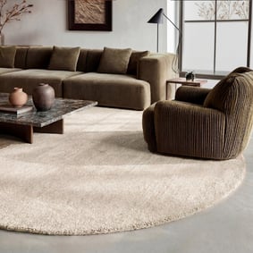Rond wollen vloerkleed - Leone Creme