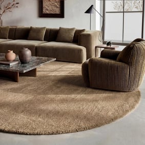 Rond wollen vloerkleed - Leone Taupe