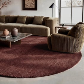 Rond wollen vloerkleed - Leone Rood