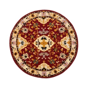 Vintage rond vloerkleed - Valentina Rood - sfeer