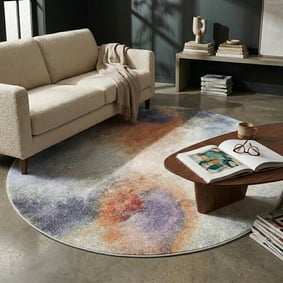 Rond design vloerkleed - Lunara Paars
