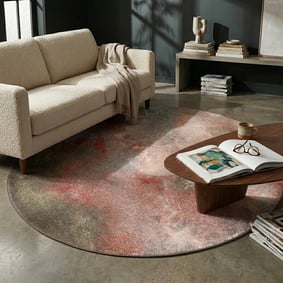 Rond design vloerkleed - Lunara Rood