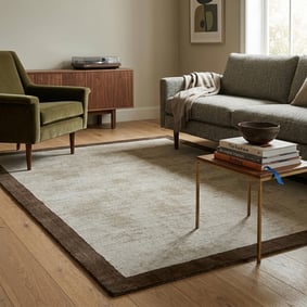 Laagpolig vloerkleed - Lucien Border Creme