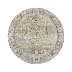 Rond vintage vloerkleed - Kyra Medaillon Taupe - product