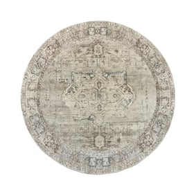 Rond vintage vloerkleed - Kyra Medaillon Taupe - sfeer