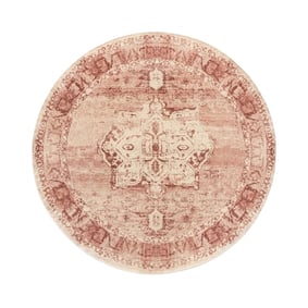 Rond vintage vloerkleed - Kyra Medaillon Roze - sfeer