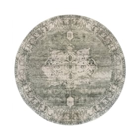 Rond vintage vloerkleed - Kyra Medaillon Groen - product