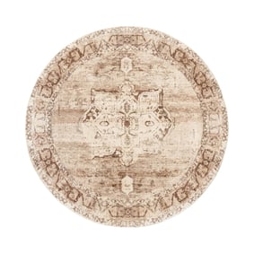 Rond vintage vloerkleed - Kyra Medaillon Bruin - sfeer