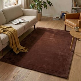 Wollen vloerkleed - Isara Border Donkerbruin