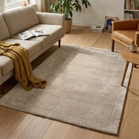 Wollen vloerkleed - Isara Border Creme