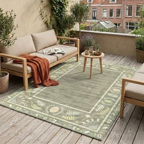 Buitenvloerkleed - Maui Border Groen