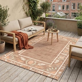 Buitenvloerkleed - Maui Border Terracotta