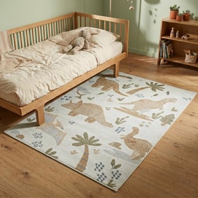 Wasbaar kindervloerkleed - Mace Dino Creme