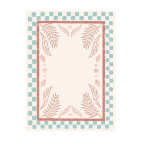 Buitenvloerkleed - Oasis Leaves Blauw/Rood - product