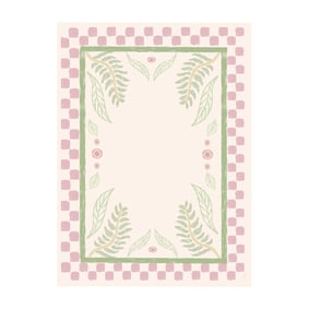 Buitenvloerkleed - Oasis Leaves Roze/Groen - sfeer