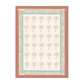 Buitenvloerkleed - Oasis Palm Blauw/Rood - product