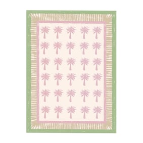 Buitenvloerkleed - Oasis Palm Roze/Groen - sfeer