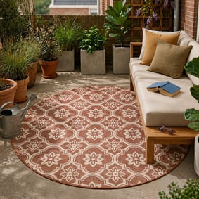 Rond buitenkleed - Rio Flower Roze