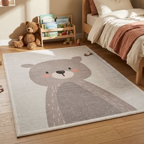 Wasbaar kindervloerkleed - Simba Bear Beige