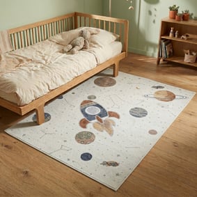 Wasbaar kindervloerkleed - Mace Rocket Creme