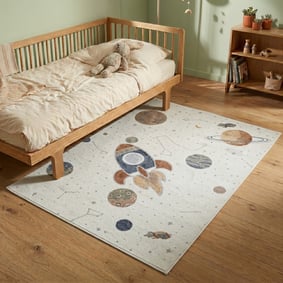 Wasbaar kindervloerkleed - Mace Rocket Creme
