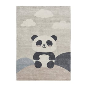 Kinderkamer vloerkleed - Balou Panda Zwart/Wit - product