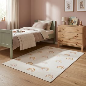 Wasbaar kindervloerkleed - Evi Rainbow Multicolor
