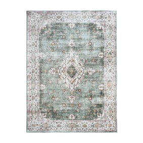 Vintage vloerkleed - Ember Medaillon Groen - sfeer
