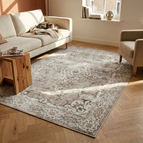 Vintage vloerkleed - Ember Medaillon Taupe