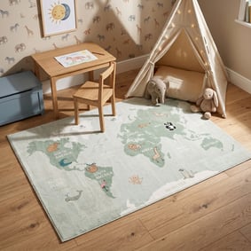 Kindervloerkleed - Globe Mint