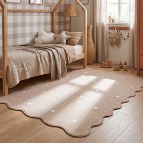 Wasbaar vloerkleed - Cloudy Stippen Beige