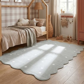 Wasbaar vloerkleed - Cloudy Stippen Mint
