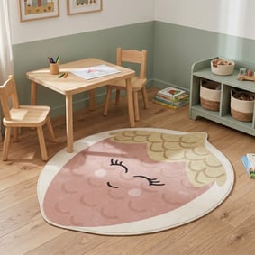 Wasbaar kindervloerkleed - Berry Aardbei Roze