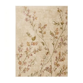 Wasbaar vloerkleed - Misty Floral Creme - product