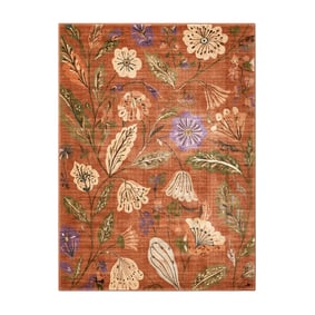 Wasbaar vloerkleed - Misty Flowers Terracotta - sfeer