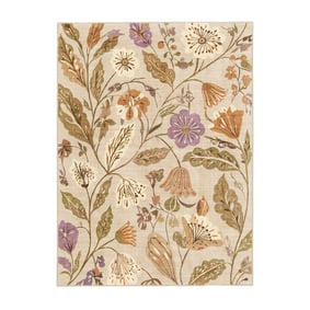 Wasbaar vloerkleed - Misty Flowers Creme - sfeer