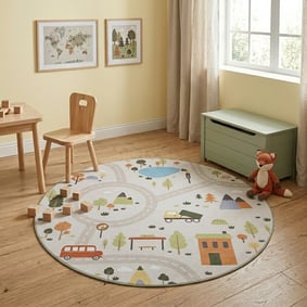Rond speelkleed auto - Rocky Ride Grijs