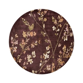 Rond wasbaar vloerkleed - Misty Floral Bruin - sfeer