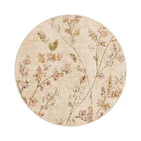 Rond wasbaar vloerkleed - Misty Floral Creme - sfeer