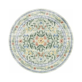 Rond vintage buitenkleed - Luana Donkergroen - product