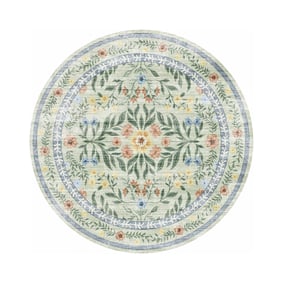 Rond vintage buitenkleed - Luana Donkergroen - sfeer
