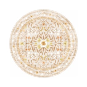 Rond vintage buitenkleed - Luana Geel - sfeer