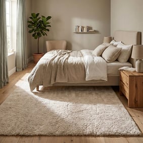 Wasbaar hoogpolig vloerkleed - Ziggy Creme
