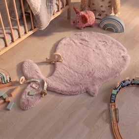Kindervloerkleed - Huggy Walvis Roze
