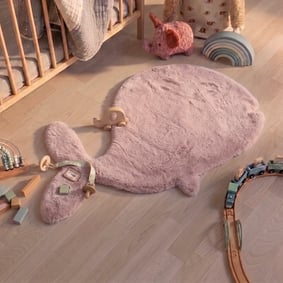 Kindervloerkleed - Huggy Walvis Roze