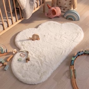 Kindervloerkleed - Huggy Wolk Wit