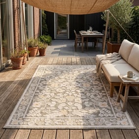 Binnen- & buitenvloerkleed - Bloom Oriental Taupe