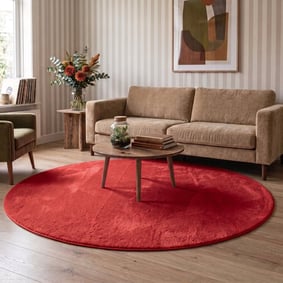 Rond wasbaar vloerkleed - Vivid Rood 