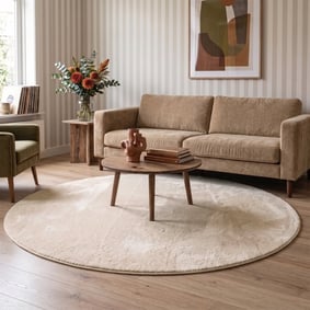 Rond wasbaar vloerkleed - Vivid Beige